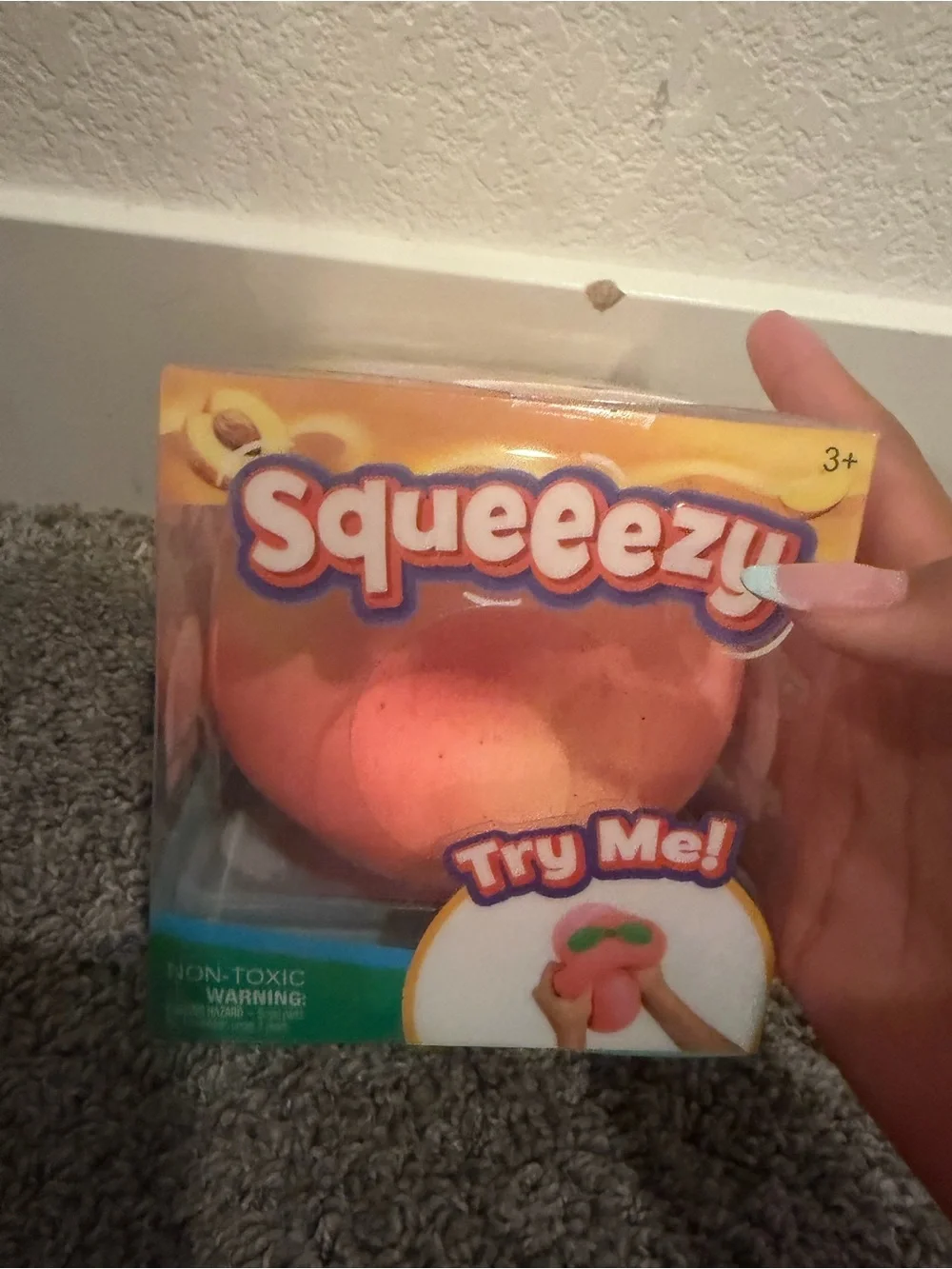 Peach Sensory Stress Toy - Squeeze, Poke & Stretch - Pink/Orange